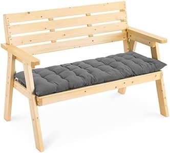 JEMIDI Cojín para Banco 120 x 40 cm - Colchoneta con Relleno para Bancos palets de Madera Columpio balancín - Colchón con Lazos para Asiento Alargado Interior