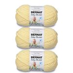 Bernat Baby Blanket Baby Yellow Yarn - 3 Pack of 100g/3.5oz - Polyester - 6 Super Bulky - 72 Yards - Knitting/Crochet