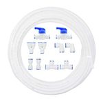 1/4" OD Quick Connect Push in to Connect Water Tube Fitting 10pcs+1/4 inch RO Water White Tubing, 10M(32FT)