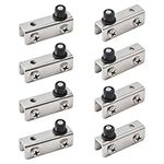 UFURMATE Glass Door Hinge, 8Pcs Nickel-Plated Frameless Glass Door Pivot Hinges Clamp Adjustable Cabinet Pivot Hinge Clip Replacement Kit, Fit for 4-6mm Free-Swinging Glass Door