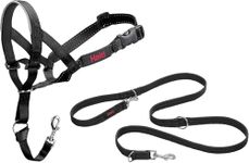 Halti Headcollar Size 3, Black & Halti Training Leash Size Large, Black Combination Pack - Stop Your Dog Pulling on The Leash. Adjustable, Lightweight with Padded Nose Band. Suitable for Medium Dogs