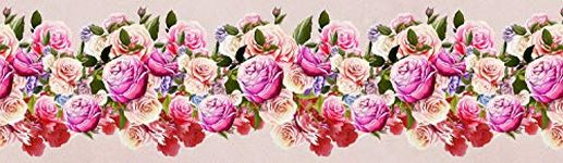 WallDesign Multicolor Rose Flowers Self Adhesive Wallpaper Border - 5.25 inch Width by 5 ft Length