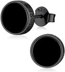 ChicSilver Black Onyx Men Earrings 