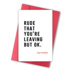 Humorous New Job Card for Colleague Friends, Funny Coworker Going Away Cards for Men Women, Gifts for Coworkers Boss Job, You Are Leaving But OK