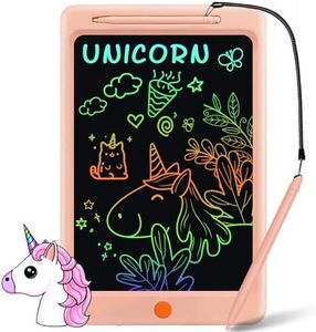 Toys for 3-6 Years Old Girls Boys, LOCVMIKY LCD Writing Tablet 12 Inch Colorful Doodle Board, Electronic Drawing Tablet for Kids Drawing Pads, Kids Travel Games Activity Learning Toys (Pink)