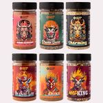 Original BBQ Rub Seasoning Gift Set – 6 Unique Seasoning Blends – BBQ Rubs and Spices for Brisket, Pork, Steak, and More – Perfect Man’s Gift – Smoky, Sweet, Aromatic Flavors – Large Jars