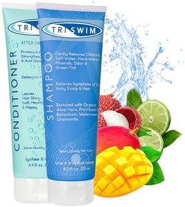 TRISWIM - Paquete de Cuidado del Cabello para Eliminar el Cloro, Champú Anticloro Despues de la Piscina y Acondicionador Cabello para Nadadores, Tratamiento Capilar Anti-cloro, Vegano - 2x251 ml