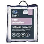 Silentnight Hotel Collection Mattress Protector - Luxury Quilted Anti Allergy Single Bed Topper with Elastic Corner Straps - Hypoallergenic Machine Washable Mattress Pad - White