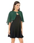 Womens Shawls and Wraps for Evening Dress Chiffon Shawl Cape Wedding Guest Bridesmaid Capelets Scarves, Chiffon Dark Green, One Size