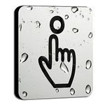 Doorbell Sign Acrylic 6×6cm Please Ring The Bell Simple Style with Double-sided Tape, Waterproof, Sun Protection, Not Easy to Fade for Home School Office Front Door Wall Plaque (Silver)