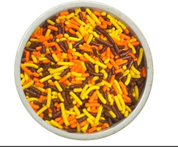 Oasis Supply Halloween, Fall, and Thanksgiving Topper Sprinkles, Quins, for Cookies, Cake, and Ice Cream, Yellow, Brown, and Orange Sprinkles - Autumn Mix, 16 Ounces