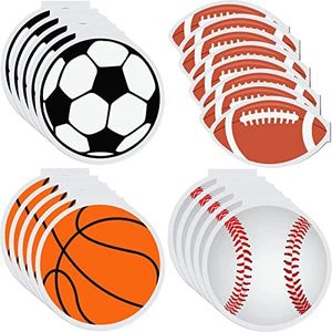 24 Sets Mini Sport Ball Notepads, Football Soccer Baseball Basketball Notepads, Sports Theme Notepad Party Decorations for Kids Boys Party Supplies Favor