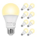 DEWENWILS 8-Pack Dimmable LED A19 Light Bulb, Soft White Light with Warm Glow, 800 Lumen, 2700K, 10W (60 Watt Equivalent), E26 Medium Screw Base, UL Listed