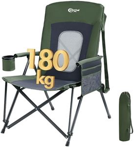 Portal Folding Camping Chair for Adults High Back Heavy Duty 180KG Load Foldable Garden Picnic Festival Collapsible Chair Oversized Hard Armrests Mesh Back Portable for Fishing Beach Patio