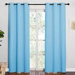 NICETOWN Triple Weave Thermal Insulated Ring Top Blackout Window Curtains for Bedroom (Double Panels, 42 inches x 84 inches, Blue)