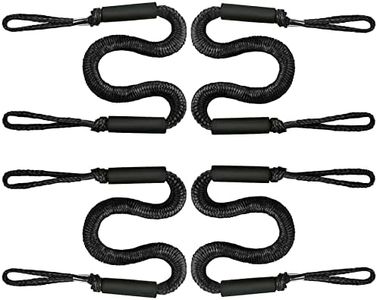 XUANNIAO Bungee Boat Dock Line Mooring Rope Boat Accessories Docking Lines PWC Dockline for Boats Kayak, Jet Ski, Pontoon, Canoe, Power Boat WaveRunner, 4 Pack