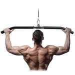 LAT Pull Down Bar, Detachable Lat Pull Down Attachment with Swivel Joint Cable Machine Attachment Lat Pull Down Bar for Triceps Exercise Muscle Training (85 cm)