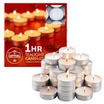 Diwali Tea Light Candles 50 Pcs - 1 Hours Burn Time - Unscented, Smokeless, Long-Lasting Tealights for Weddings, Home Décor, Aromatherapy, Emergency Lighting