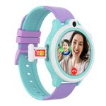 WatchOut Next-Gen+ Kids Smartwatch Phone with GPS Track, Heart Rate, Fever Alert, Video Call, SOS Safe Zone, Parental Class Lock, AirTag, Best Gift, Boys, Girls, Age 3-13, SharkTank (Lavender Purple)
