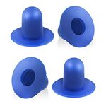 4 Pieces Pool Plug Stopper, Replacement Pool Wall Plugs Swimming Pool Filter Pump Strainer Hole Plug Stopper Compatible with Intex and Bestway (Blue, Long)