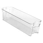 Glad Plastic Refrigerator Organizer Bin – Clear Stackable Fridge/Freezer Storage Container, 14.5” x 4.2” x 4”