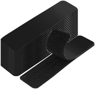 16 Pairs Reusable Velcro Strips with Adhesive Backing, 2.5 x 10 cm Strong Double-Sided Tape Suitable for Walls, Carpets, Sofas, Offices and Home Decoration