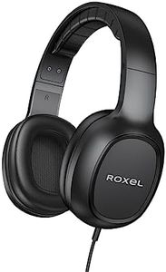 Roxel RX-90 - Auriculares con cable y micrófono, ligeros para dispositivos Android/iOS, cómodo cojín ergonómico para la cabeza, responde llamadas entrantes, perfecto para los amantes de la música