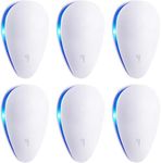 JAR HEADS Ultrasonic Pest Repeller(6 Pack), Electronic Mouse Repeller Plug in Bug Repellent for Control Mice, Mosquitoes, Spiders, Cockroaches, Ants, Bugs, Fleas, Harmless to Pets and Human