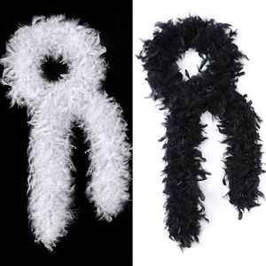 SOGUGOM 50g White and Black Boa for Party, Wedding and Festival Decoration