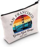 TSOTMO Golden Gate Bridge Zipper Cosmetic Bag San Francisco Gift Bridge Gift San Francisco Travel Accessories Bag For Traveler, San Francisco, Cosmetic Bags