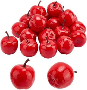 PandaHall 20pcs Mini Fausses Pommes, Pommes Artificielles Rouges Faux Pommes Simulation Décor De Fruits Modèle De Pommes Décoratives De Noël pour Table De Cuisine Accessoires de Photographie, 45x36mm