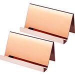 Maxdot 2 Pack Stainless Steel Business Cards Holders Desktop Card Display for Business Name Card Rack Organizer for Office, Home, Daily Use