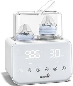 Baby Bottle Warmer, Grownsy 10-in-1 Fast Bottle Warmer Accurate Temp Control, with LCD Display, Timer, Defrost, Sterili-zing, Keep 24H, Double Bottle Warmer for Breastmilk& Formula, Heat Baby Food