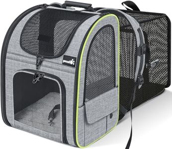 Pecute Cat Carrier Backpacks, Expandable Cat Backpack with Breathable Mesh, Pet Carrier Backpack for Cats Small Dogs Puppies Up to 17 Lbs, Dog Carrier Backpack Great for Travel Hiking Camping Outdoor