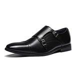 Bruno Marc Men's Dress Loafer Shoes Monk Strap Slip On Loafers, Black, 6.5 Wide