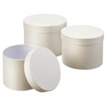 Round Florist Flower Hat Boxes Set of 3 Cream (4654)