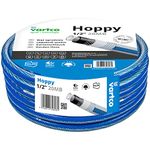 Vartco Hoppy 6-Layer Water Hose, Drinking Water Hose, Anti-Twist Garden Hose, Garden Irrigation, Flexible Flexible Hose, UV Resistant, 36 Bar (1/2 Inch 20m), Transparent/Blue