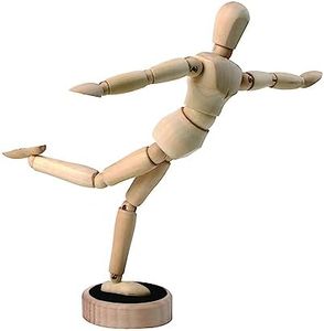 Artist Manikin Posable Figure - 8” Magnetic Wood Mannequin Form for Human Figure Drawing - Full Body Mini Wooden Art Model on Stand - Life Drawing Supplies