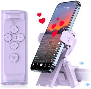 JIMZOO Remote Control Scrolling for TikTok with Phone Stand, Page Turner for Kindle App, Camera Camcorder Remote Controls, Scrolling Remote for TikTok/iOS/Android/iPad/iPhone/Tablet-Purple