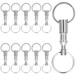 4pcs Quick Release Keychain, Detachable Dual Pull Apart Key Chain Quick Disconnect Key Ring with Metal Keyring Snap Lock Holder Detach Convenient Accessory for DIY Craft Accessories