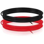 JatilEr 12awg 2.5mm² Electrical Wire, 2 Cord Silicone Electric Wire Extension Car Wire Automotive Cable, Electronics Wire Stranded Tinned Copper Wire Hookup Model Batter Cable - 5m red & 5m black