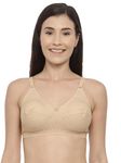 BLOSSOM Women's Single Layered Full Coverage Non Wired Non Padded 100% Woven Cotton Everyday Bra_Plus Size Skin 42C