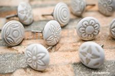 PUSHPACRAFTS 20 X Mix Vintage Look White Creame Creme Flower Ceramic Knobs Door Handle Cabinet Drawer Cupboard Pull