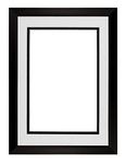 Black Matt Frame with White on Black Double Mount with Real Glass | Rainbow Range Photo frame | picture frame | poster frame - 14"x11" for A4 pictures