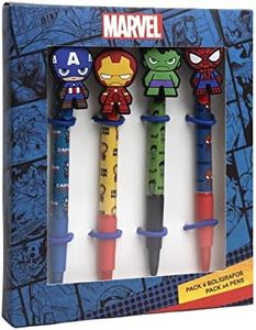 CERDÁ LIFE'S LITTLE MOMENTS - Pack de 4 bolígrafos de The Avengers | Un regalo original para los fans - Licencia oficial de Marvel.