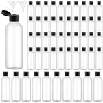 50 Pack Clear Plastic Travel Bottles, 100ml/3.4 oz Travel Size Bottle with Flip Cap & Funnels, Refillable Cosmetic Container Empty Squeeze Bottles for Shampoo Lotion Liquid Toiletry Conditioner