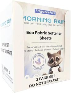 MorningRain Eco Fabric Softener Sheets for Washing Machine - Fragrance-Free, Preservative-Free, Ultra-Concentrated - 90 Sheets for Up to 180 Loads, Anti-Static, Reduces Wrinkles, Softens Clothes