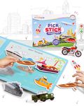 Intelliskills Premium Pick N' Stick Transport Montessori Activity Busy Book with 23 Reusable Stickers | Early Learning Activity Book for 2+Years Old|Sticker Book For Kids | Best Birthday Gift| English