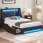 Rolanstar Twin Bed Frame with LED L