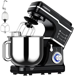 Stand Mixer, 7.5QT Kitchen Electric Food Mixer 10-Speed Tilt-Head Dough Mixer for Baking&Cake, with Stainless Steel Bowl, Whisk, Dough Hook, Beater, Splash Guard (660W)BLACK MC1